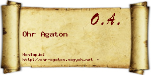 Ohr Agaton névjegykártya